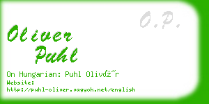 oliver puhl business card